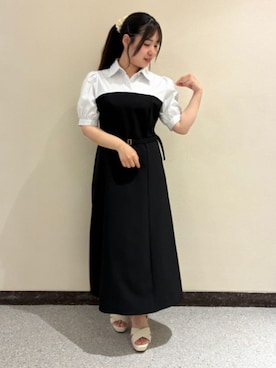 「ASTORIA ODIER（アストリアオディール）の厚底クロスサンダル（サンダル、ホワイト系）」を使った、ASTORIA ODIER（アストリア オディール）さん（レディース・155cm）の夏コーディネート