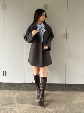「アイテム（トレンチコート、ブラウン系）」を使った、ASTORIA ODIER（アストリア オディール）さん（レディース・160cm）の秋コーディネート
