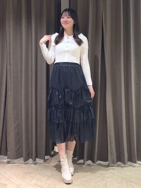 「ティアードスカート」｜ASTORIA ODIER（アストリア オディール）さん（レディース・168cm）の冬コーディネート
