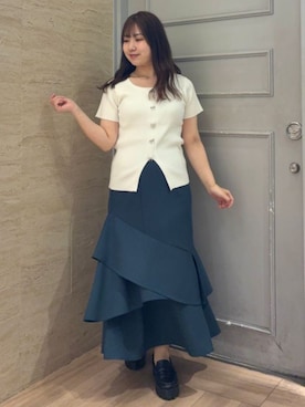 「半袖ニット」｜ASTORIA ODIER（アストリア オディール）さん（レディース・149cm）の春コーディネート