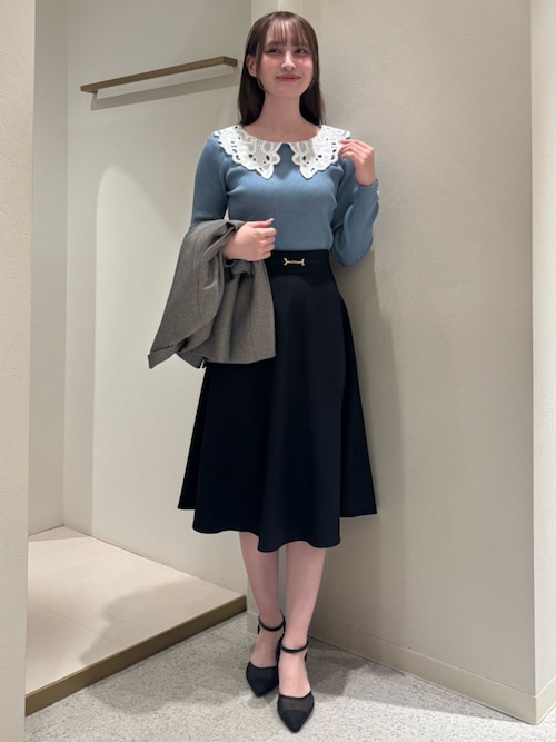 襟レースリブニット（ニット/セーター）｜ASTORIA ODIER（アストリア