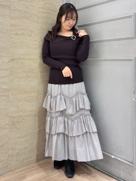 「アイテム（スカート、ピンク系）」を使った、ASTORIA ODIER（アストリア オディール）さん（レディース・149cm）の冬コーディネート