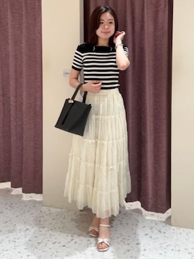「TRUDEA（トルディア）のアイテム」を使った、ASTORIA ODIER（アストリア オディール）さん（レディース・163cm）の夏コーディネート