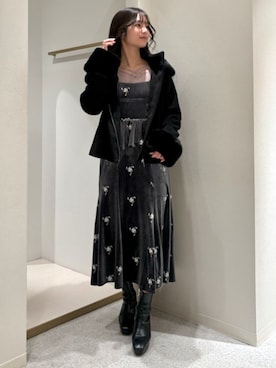 「アイテム（ノーカラーコート）」を使った、ASTORIA ODIER（アストリア オディール）さん（レディース・160cm）の冬コーディネート