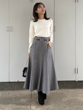 「厚底ブーツ」｜ASTORIA ODIER（アストリア オディール）さん（レディース・156cm）の冬コーディネート