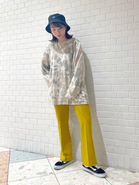 「PBLIM（ページボーイリム）のアイテム（スラックス）」を使った、lucaさん（レディース・161cm）の秋コーディネート