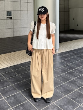 「NEW BALANCE（ニューバランス）の509（スニーカー、ブラック系）」を使った、mayuさん（レディース・157cm）の夏コーディネート