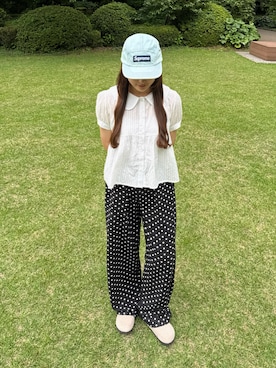 「NUGUのアイテム（トップス、ホワイト系）」を使った、mayuさん（レディース・157cm）の夏コーディネート