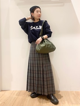 「アイテム（ニットキャップ/ビーニー）」を使った、ゆいさん（レディース・160cm）の秋コーディネート