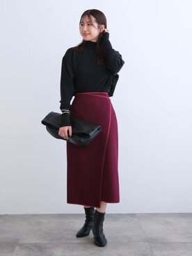 「ラップスカート」｜「アイテム（その他）」を使った、INDIVI(SHOP STAFF)さん（レディース・162cm）の夏コーディネート