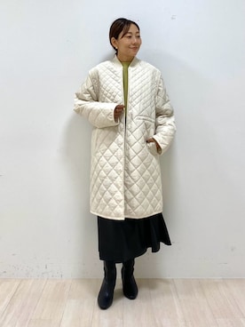 「インディヴィ」｜「アイテム（その他アウター）」を使った、INDIVI(SHOP STAFF)さん（レディース・153cm）の秋コーディネート