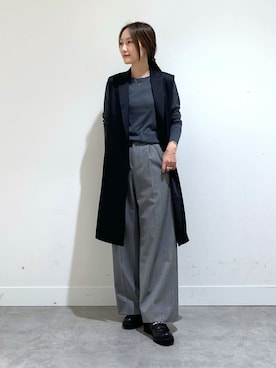 「インディヴィ」｜「アイテム（ベスト）」を使った、INDIVI(SHOP STAFF)さん（レディース・158cm）の秋コーディネート
