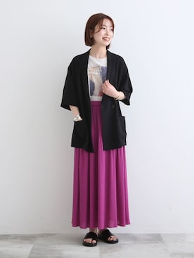 「ハーフスリーブ」｜「アイテム（その他）」を使った、INDIVI(SHOP STAFF)さん（レディース・159cm）の春コーディネート