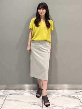 「インディヴィ」｜「アイテム（サンダル）」を使った、INDIVI(SHOP STAFF)さん（レディース・162cm）の夏コーディネート