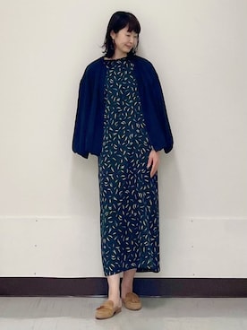 「インディヴィ」｜「アイテム（ブルゾン）」を使った、INDIVI(SHOP STAFF)さん（レディース・157cm）の夏コーディネート