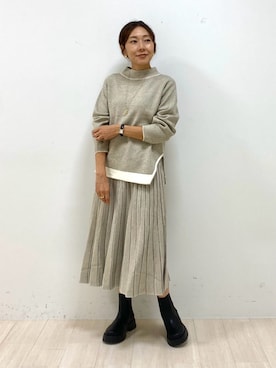 「インディヴィ」｜「アイテム（アクセサリー）」を使った、INDIVI(SHOP STAFF)さん（レディース・153cm）の秋コーディネート
