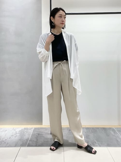 春SALE！【洗える／凹凸素材】ハンカチーフヘム エアリーブラウス