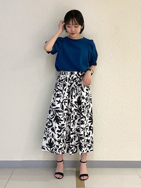 「ボタニカル柄」｜INDIVI(SHOP STAFF)さん（レディース・152cm）の夏コーディネート