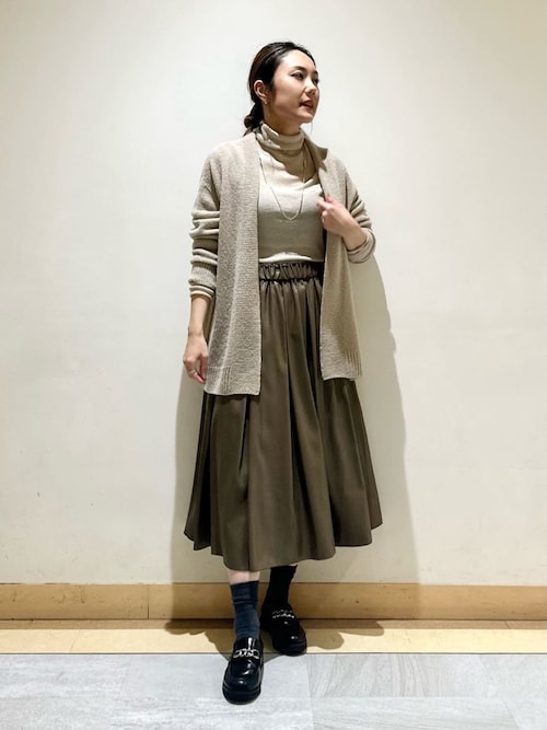 INDIVI カーディガン 「エアリー」ブークレカーディガン