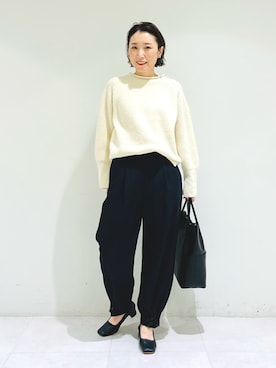 「ドロストパンツ」｜INDIVI(SHOP STAFF)さん（レディース・158cm）の冬コーディネート