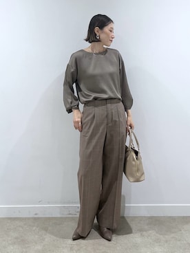 「インディヴィ」｜「アイテム（ブーツ）」を使った、INDIVI(SHOP STAFF)さん（レディース・158cm）の秋コーディネート