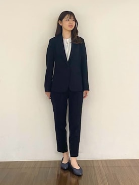 「モノトーン」｜「アイテム（スーツジャケット）」を使った、INDIVI(SHOP STAFF)さん（レディース・153cm）の夏コーディネート