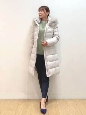 「153cm」｜「アイテム（ダウンジャケット/コート）」を使った、INDIVI(SHOP STAFF)さん（レディース・153cm）の冬コーディネート