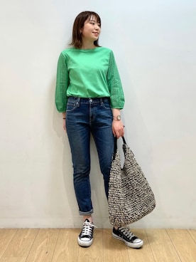 「デイリーカジュアル」｜「アイテム（その他）」を使った、INDIVI(SHOP STAFF)さん（レディース・156cm）の夏コーディネート