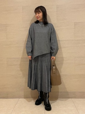 「アシメ」｜「アイテム（その他）」を使った、INDIVI(SHOP STAFF)さん（レディース・153cm）の秋コーディネート