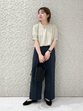 「アイテム（パンプス）」を使った、INDIVI(SHOP STAFF)さん（レディース・146cm）の夏コーディネート