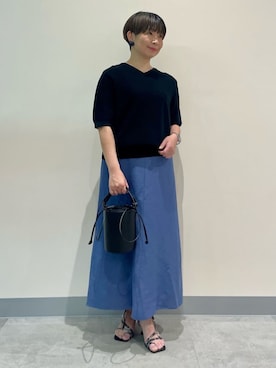 「ラメニット」｜「アイテム（その他）」を使った、INDIVI(SHOP STAFF)さん（レディース・153cm）の夏コーディネート