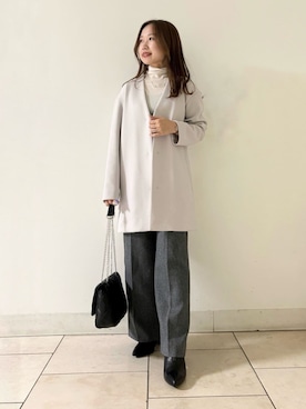 「アイテム（ノーカラージャケット）」を使った、INDIVI(SHOP STAFF)さん（レディース・144cm）の秋コーディネート