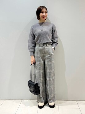 「インディヴィ」｜「アイテム（ブーツ）」を使った、INDIVI(SHOP STAFF)さん（レディース・152cm）の冬コーディネート