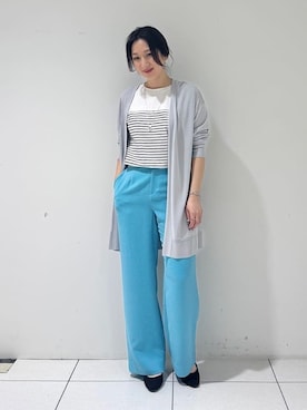 「インディヴィ」｜「アイテム（Tシャツ/カットソー）」を使った、INDIVI(SHOP STAFF)さん（レディース・155cm）の春コーディネート