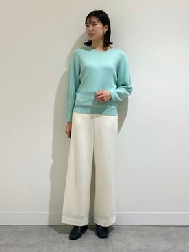 「カシミヤ」｜「アイテム（その他）」を使った、INDIVI(SHOP STAFF)さん（レディース・166cm）の冬コーディネート