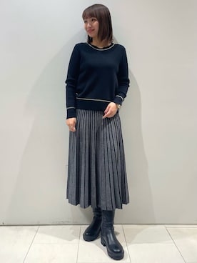 INDIVI(SHOP STAFF)さん（レディース・153cm）の冬コーディネート