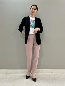 「春カラー」｜「アイテム（スーツジャケット）」を使った、INDIVI(SHOP STAFF)さん（レディース・161cm）の春コーディネート
