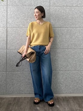 「インディヴィ」｜「アイテム（サンダル）」を使った、INDIVI(SHOP STAFF)さん（レディース・158cm）の夏コーディネート