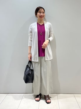 「インディヴィ」｜「アイテム（サンダル）」を使った、INDIVI(SHOP STAFF)さん（レディース・152cm）の夏コーディネート