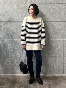 「インディヴィ」｜「アイテム（ブーツ）」を使った、INDIVI(SHOP STAFF)さん（レディース・158cm）の冬コーディネート