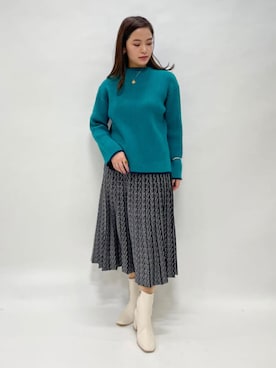 「幾何学柄」｜INDIVI(SHOP STAFF)さん（レディース・160cm）の秋コーディネート
