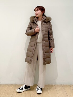 「153cm」｜「アイテム（ダウンジャケット/コート）」を使った、INDIVI(SHOP STAFF)さん（レディース・153cm）の冬コーディネート