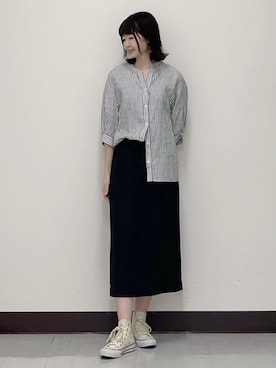 「リネンシャツ」｜「アイテム（その他）」を使った、INDIVI(SHOP STAFF)さん（レディース・157cm）の夏コーディネート