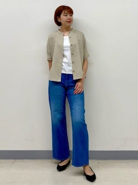 「インディヴィ」｜「アイテム（タンクトップ）」を使った、INDIVI(SHOP STAFF)さん（レディース・170cm）の夏コーディネート