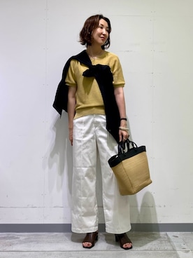 「インディヴィ」｜「アイテム（サンダル）」を使った、INDIVI(SHOP STAFF)さん（レディース・170cm）の夏コーディネート