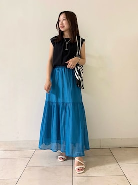 「アイテム（アクセサリー）」を使った、INDIVI(SHOP STAFF)さん（レディース・144cm）の夏コーディネート