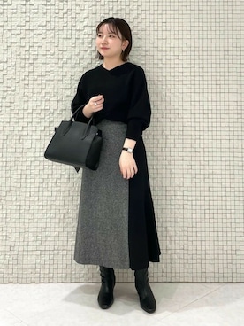 「INDIVI（インディヴィ）のアイテム」を使った、INDIVI(SHOP STAFF)さん（レディース・146cm）の冬コーディネート