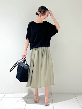 「スカーチョ」｜「アイテム（その他）」を使った、INDIVI(SHOP STAFF)さん（レディース・169cm）の夏コーディネート