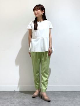 「ぺプラムトップス」｜「アイテム（その他）」を使った、INDIVI(SHOP STAFF)さん（レディース・151cm）の夏コーディネート