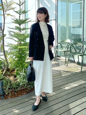 「インディヴィ」｜「アイテム（ハンドバッグ）」を使った、INDIVI(SHOP STAFF)さん（レディース・159cm）の冬コーディネート